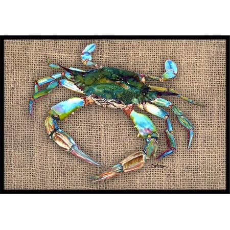 Carolines Treasures Carolines Treasures 8731MAT 18 x 27 in. Burlap Crab Indoor Or Outdoor Mat 8731MAT